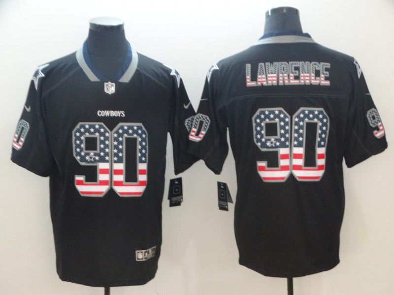 Men Dallas cowboys 90 Lawrence Nike USA Flag Fashion Black Color Rush Limited NFL Jerseys